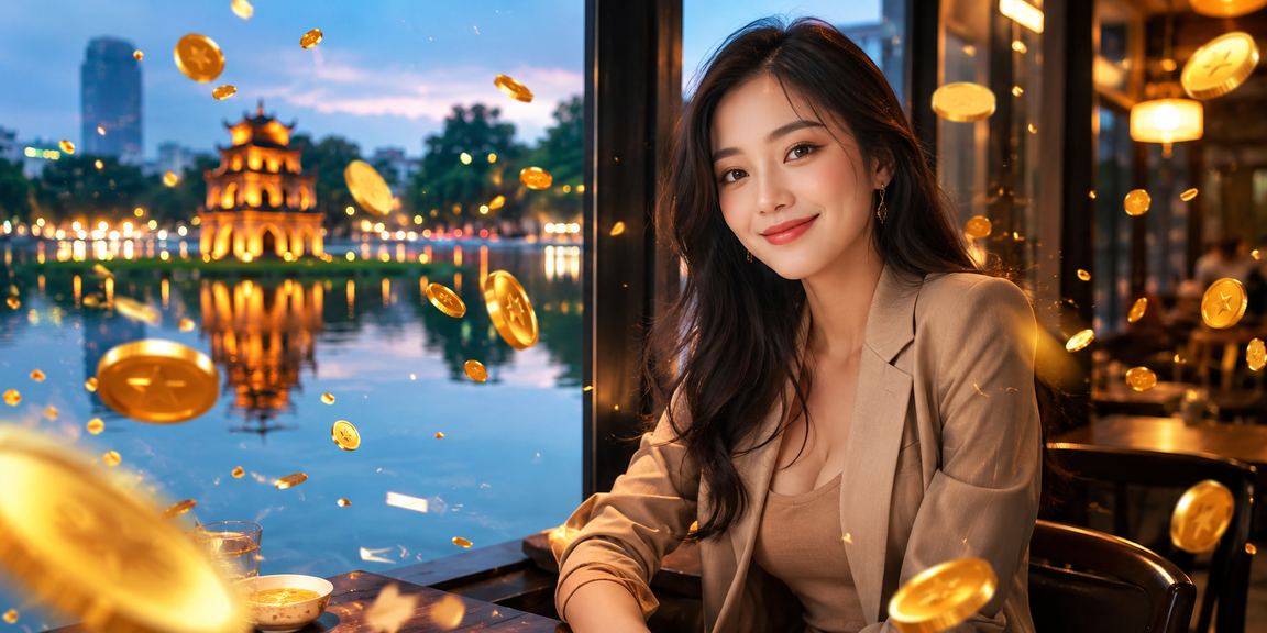 Người dùng Hà Nội ngồi uống cà phê và thực hiện nạp tiền để nhận thưởng cá cược