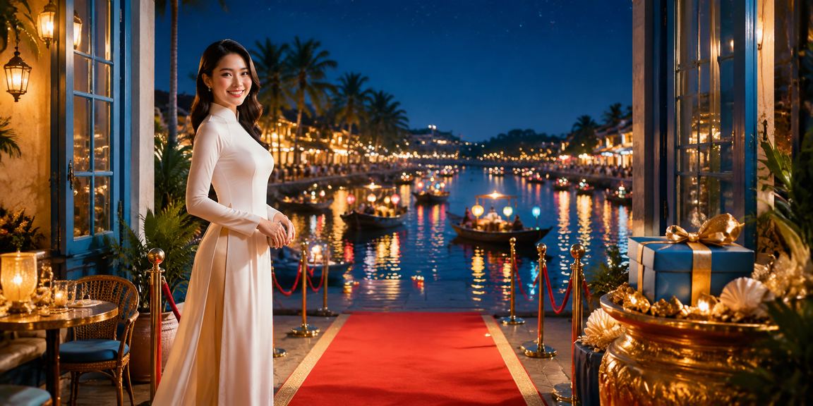 Người chơi tại Hội An mặc áo dài tham gia casino cá cược trực tuyến trên điện thoại